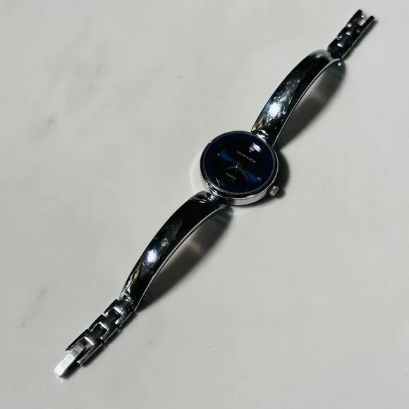 Anne Klein Diamond Classy Ladies Watch Blue Face Stainless Steel - Needs Battery - Picture 2 of 4
